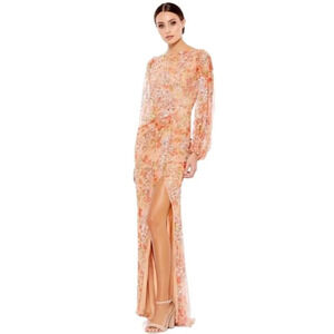 NEW Mac Duggal Bishop Sleeve Column Gown